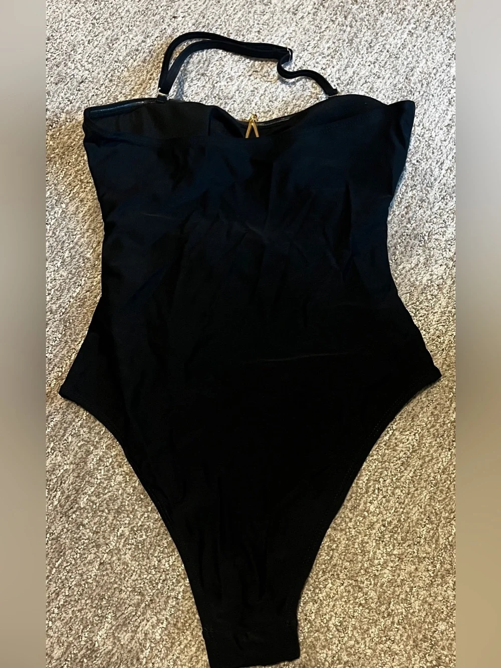 Girl's One Piece Halter Swimsuit Metal Starfish Ruched 13Y 1290/bb2-1